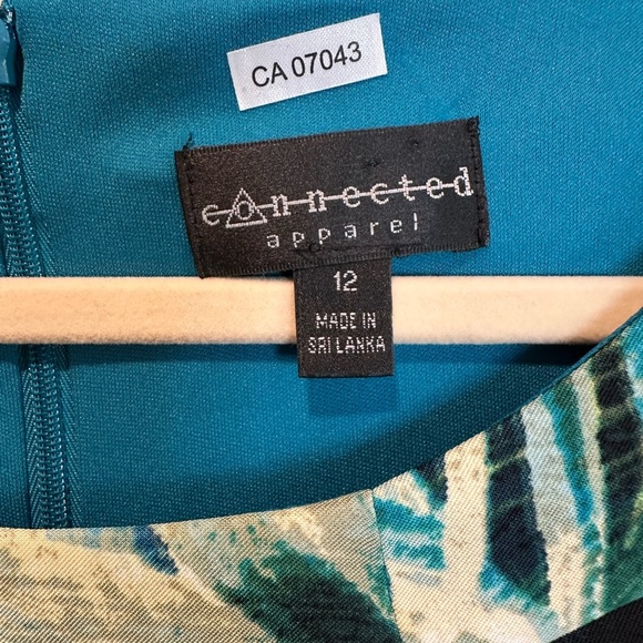 Tropical Blue and Green Sleeveless Dress - Picture 2 of 7